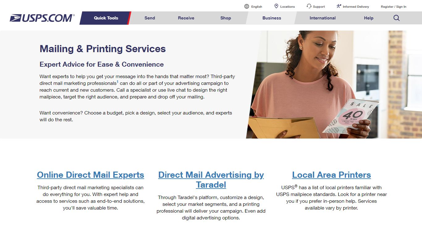 Mailing & Printing Services | USPS